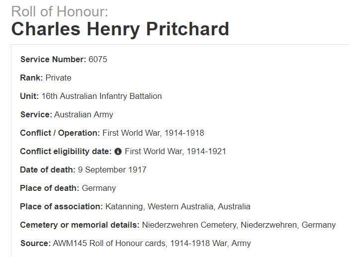 PRITCHARD Charles Henry
