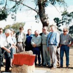 Ian Bolto prepares to unveil the foundation stone. Leisure Centre