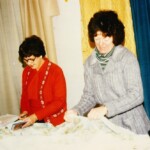 Mrs Lillian Eaton and Mrs Judy Stapley working at Katanning Curtain Centre