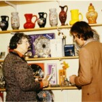 Mr Garry Quartermaine serves customer Mrs Belle Duttson in Quartermaine's Jewellery